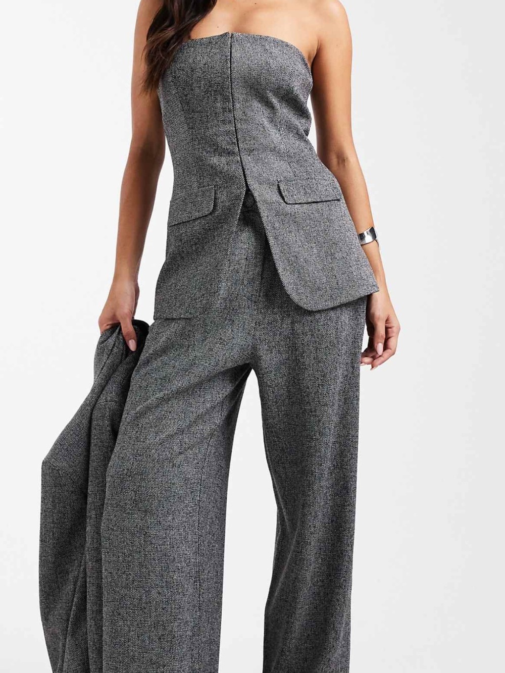 Salt and Pepper Bandeau Top and Pants Set